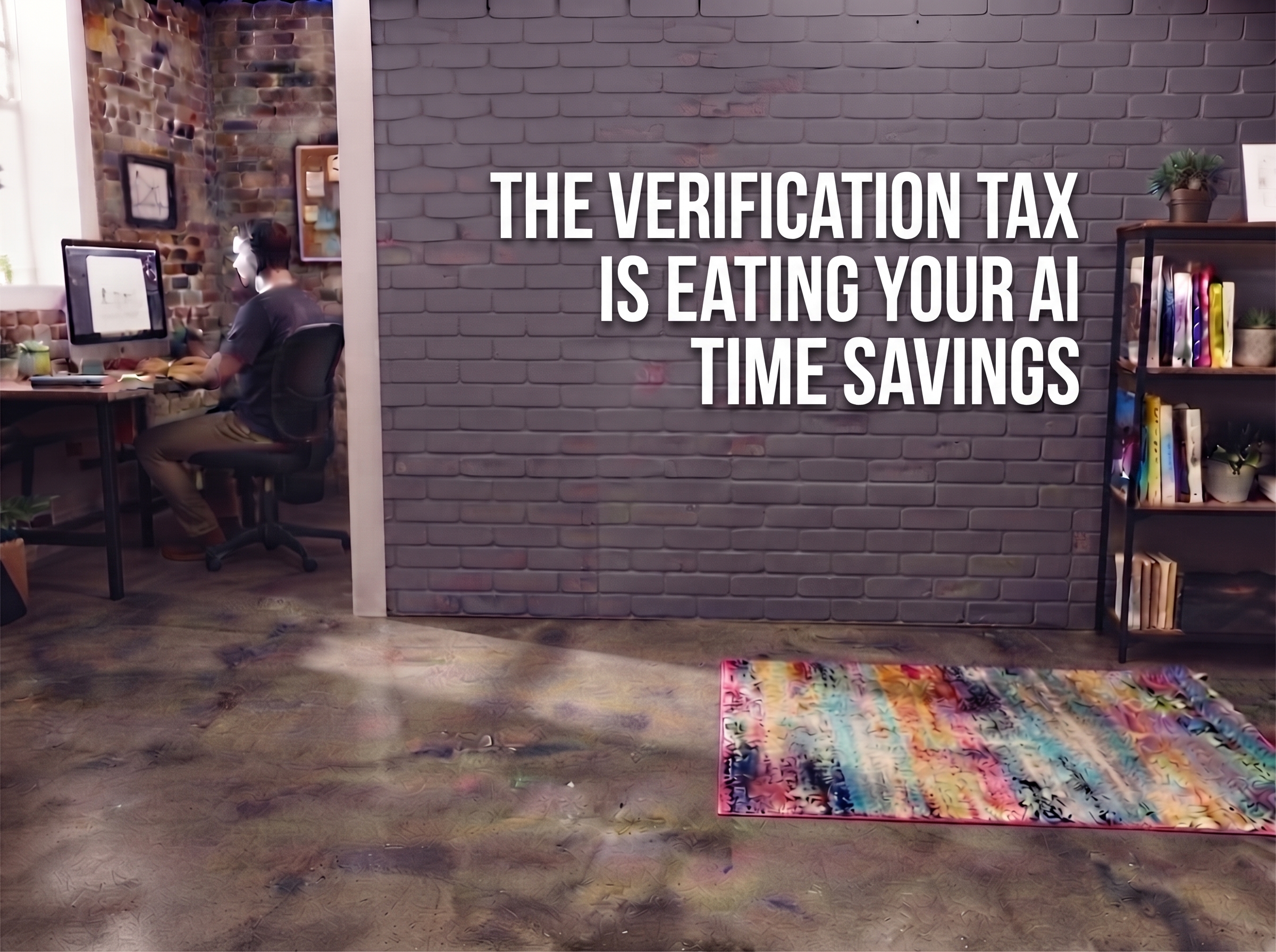 High-level illustration of AI time savings being reduced by the hidden verification work finance teams need before they can trust automated output